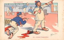 Old postcard illustrator / H.Gervese / Our Marins / Before Inspection