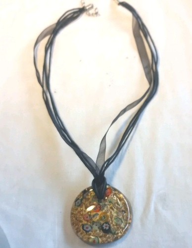 Collier pendentif rond verre