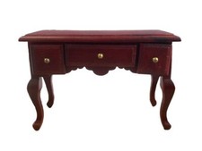 Poupées Maison Acajou Écriture Bureau Secrétaire Table Miniature 1:12 Meubles