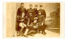 CDV Soldier Group Second Empire circa 1860 Tulle Photography Uniform