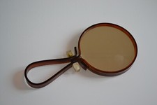 VINTAGE 70's PLEXIGLAS PERSPEX MAGNIFYING ROUND BARBER MIRROR