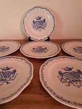 6 Assiettes Plates GIEN 19eme