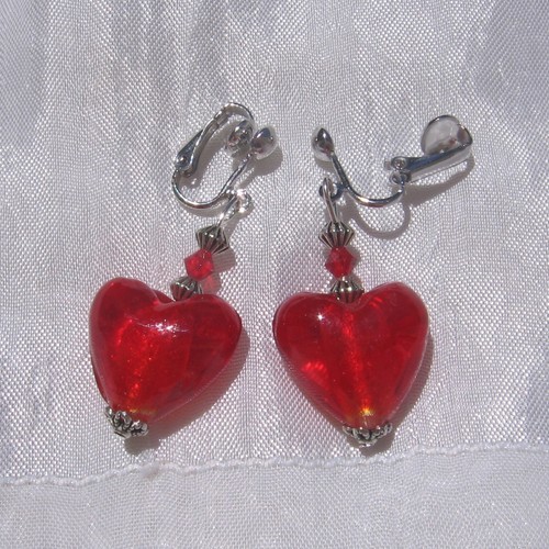 Clips boucles oreilles rouge - boucles,