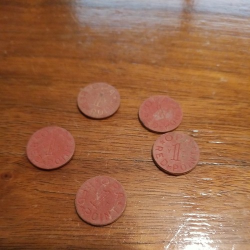 Red point ration tokens wwii - red,