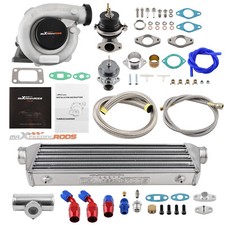 Turbocharger Universal Turbo Kit + 35/38mm Wastegate + Turbo Intercooler + BOV