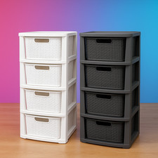 Boîte de Rangement Étagère avec 4/5 Paniers 7L Plastique Rangement Panier...