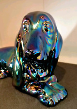 Antique Large Iridescent Ceramic Dog.