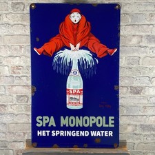 SPA MONOPOLE Enamel Sign 28.7x17.7x0.4" (73x45x1cm) Nice Retro Advertising Decor