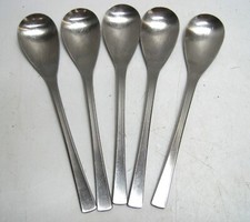5 Pieces Soup Spoons Mid Century Danish Modern Flatware Gero Zilmeta ZIL11