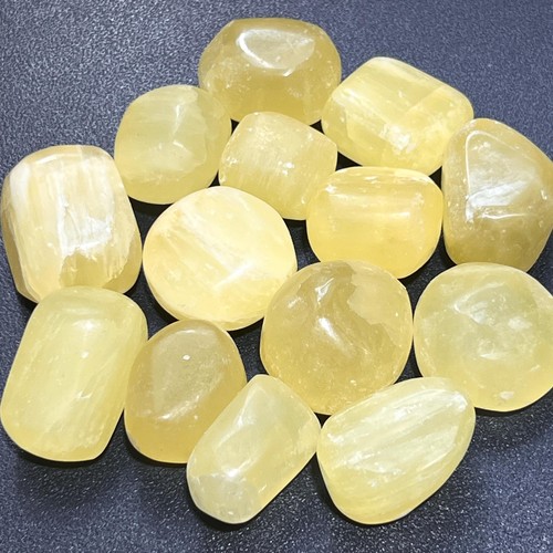 Lemon yellow calcite tumbled - yellow,