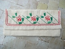 antique embroidered towel rail