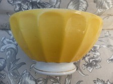 ANCIEN BOL A FACETTES  DIGOIN SARREGUEMINES jaune French BOWL 14cmX7,5cm