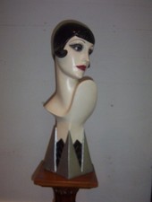 Vintage Art Deco Hat Bust Head Store Display Mannequin Flapper Female girl