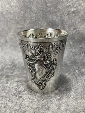 Timballe Argent Poinçon Minerve 70,5 grammes orfèvre EL XIXème Verre Godet