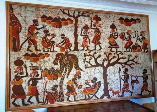 Grand tableau batik africain - grand,