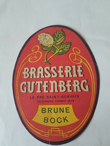 Ancienne étiquette bière
