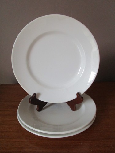 Assiettes plates blanches en - 3,