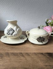Vintage Italian Signature Claraluna Porcelain Creamer & Sugar Bowl Lot