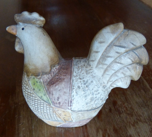 Poule ceramique orange - poule, /