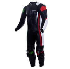 Combinaison De pour Moto Totale Racing en Vrai Cuir Avec Protections Bosse &