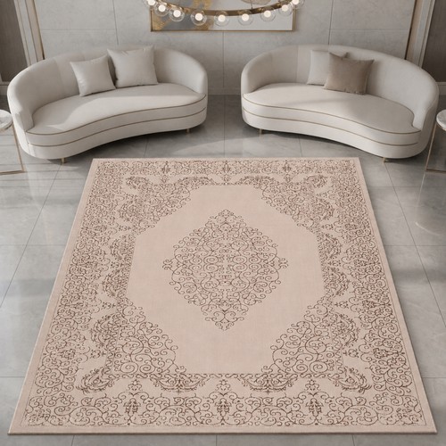 Tapis beige motif - , ornement