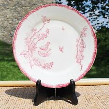 Antique Nimy Belgium Earthenware Flat Plate Model Chicks & Insects