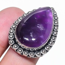Bague réglable pierre précieuse en forme de poire améthyste africaine bijou...
