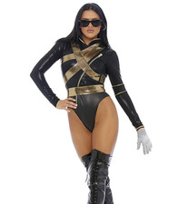 M/L Forplay Costume Michael Jackson Thriller bodysuit belt glove sexy women's 