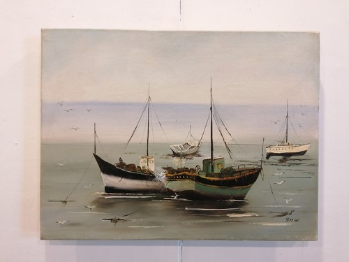 Peinture marine huile sur - peinture,