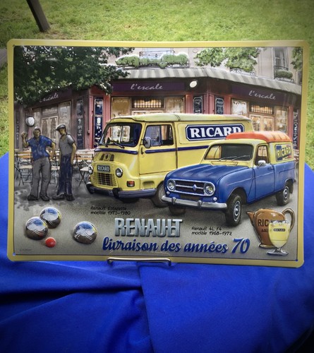Plaque ricard métal bombée - plaque,