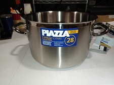 Piazza 5 Stars Collection Stainless Steel Deep Casserole Pan, 11.7-Quarts
