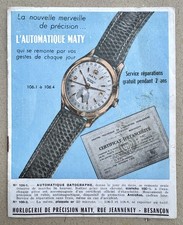 Catalogue ancien Maty Montre automatique et Chronomètre / Besançon /2