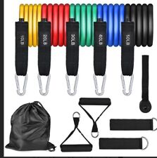 Resistance Bands Set Exercise with Door Anchor Handles Carry Bag Home Training