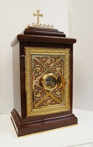 Rare brass wood church - wood,