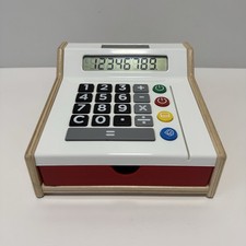 IKEA Duktig Wooden Cash Register Kids Toy Shop Store Solar Calculator Play Works