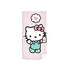 Serviette Hello Kitty Rose 140x70cm Coton Plage Douce Milkshake Chat Enfant