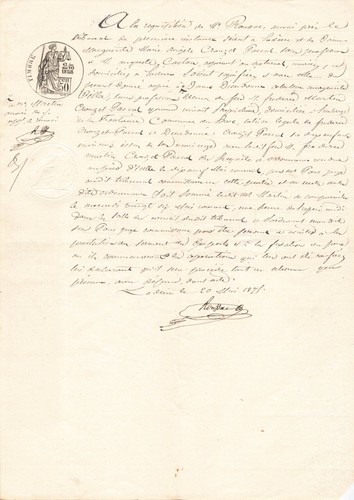 Ancien acte civil 1875 - acte,