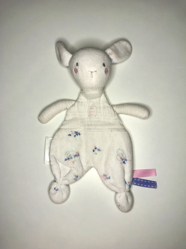 Doudou plat lange lapin - lapin, blanc