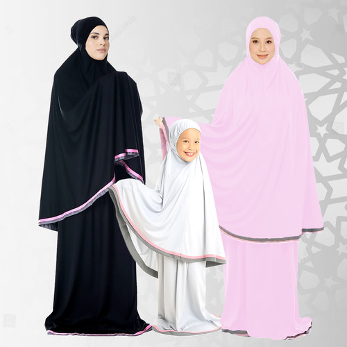 Mukena abaya brodée musulmane - mukena,