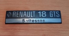RENAULT 18 GTS 5 vitesses sigle emblème logo insigne monogramme coffre plastique