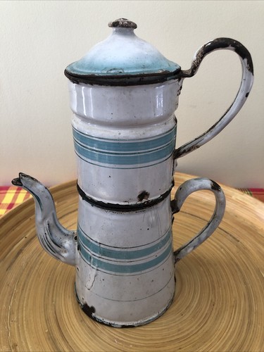 Ancienne cafetière émaillée - ancienne,