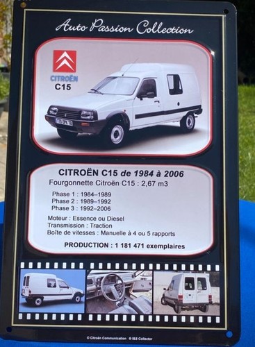 Plaque c15 citroën - plaque, métal