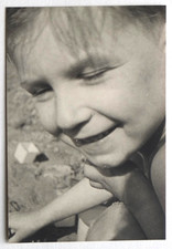 Closeup Smiling Child Beach Face, Cut Out - Vintage Photo Snapshot