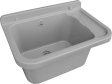 Évier 60Cm Gris Lavabo Bac À Laver Inclus. Système D'Évacuation