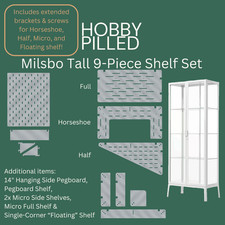 Milsbo Tall 9-Piece Shelf Set, 3/8" Clear Acrylic, Ikea Greenhouse not included
