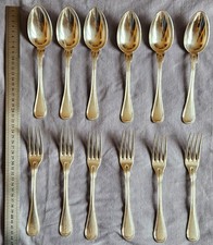 CHRISTOFLE 6 couverts de ménagère métal argenté modèle à filets contour chinon