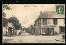 Old postcard Fontaine-la-Guyon, the City Hall 