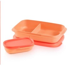 4 Pieces Set Tupperware Slim Lunch Box Kid Breakfast Bento To Go New In Bag