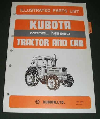Kubota m5950 manuel pièces - manuel,