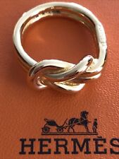 Hermès Anneau bague De Foulard modèle Noeud - Métal Doré BIJOU -JEWEL